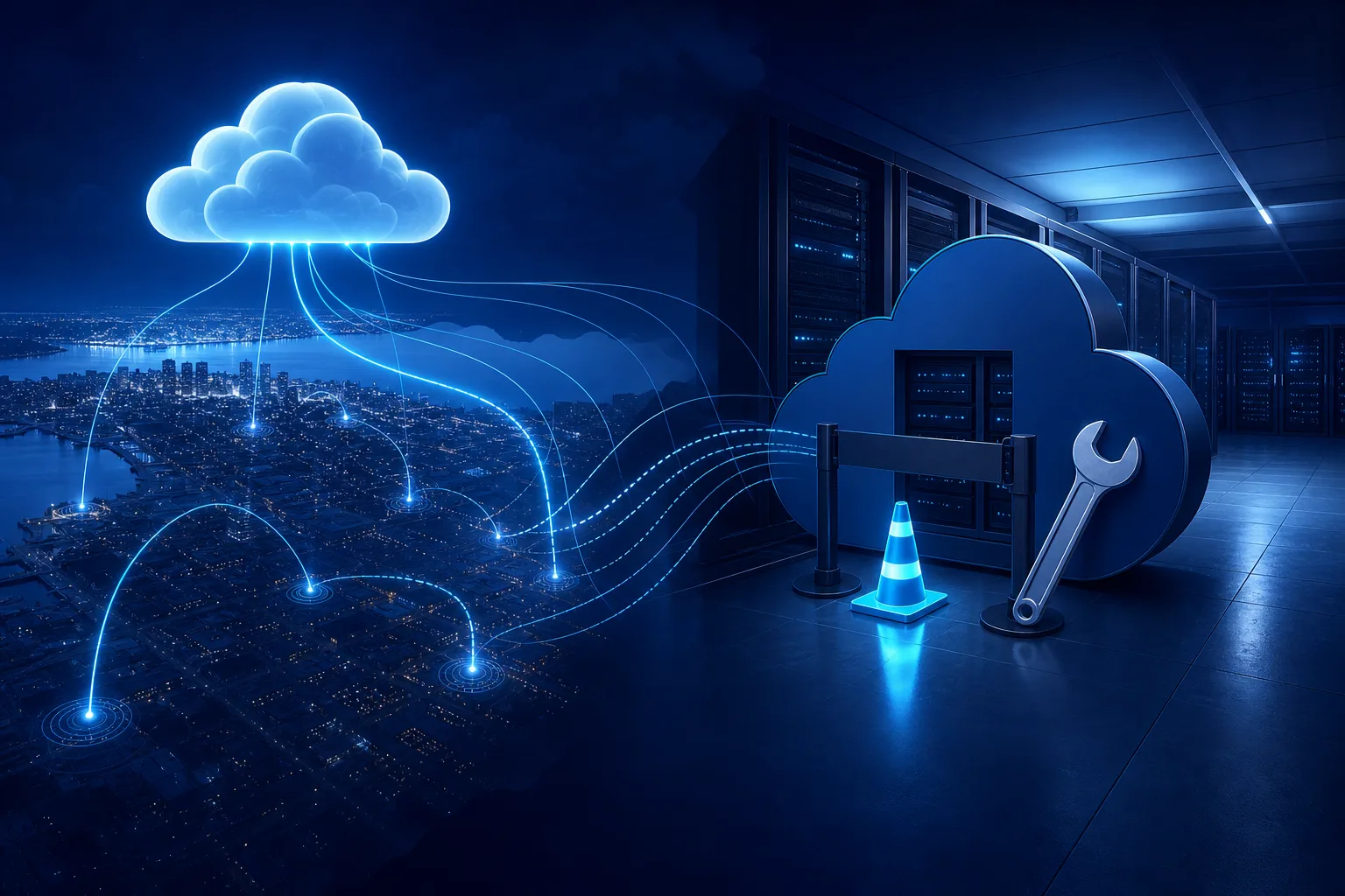 Editorial illustration for Cloudflare scheduled maintenance in EWR (Newark) datacenter on 2026-09-02